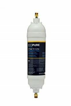 EcoPure EPINL30 5 Year In-Line Refrigerator Filter-Universal Includes Both 1/4" Compression And Push To Connect Fittings , White