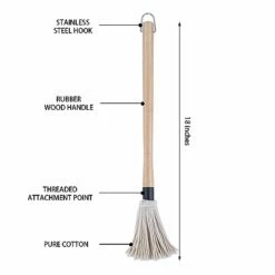 Donxote 18 Inch BBQ Mop Brush Set Of 2, With 6 Extra Replacement Heads, Wooden Long Handle Cotton Head Mopping Basting Grill Sauce Perfect For Grilling Smoking Steak Marinade Or Glazing 10 Donxote 18 Inch BBQ Mop Brush Set Of 2, With 6 Extra Replacement Heads, Wooden Long Handle Cotton Head Mopping Basting Grill Sauce Perfect For Grilling Smoking Steak Marinade Or Glazing -Samsung Shop 31v eGNlbL