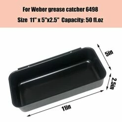 DONSIQIZZ Grease Catch Pan 70379 For Weber Genesis II LX 400 & 600, Summit 400 & 600 Gold & Platinum 6 Burner Series, SmokeFire EX4, EX6, Fit For Weber Grease Pan 6498 & 6417 | 11"x 5" -Samsung Shop 413a92ijFQL