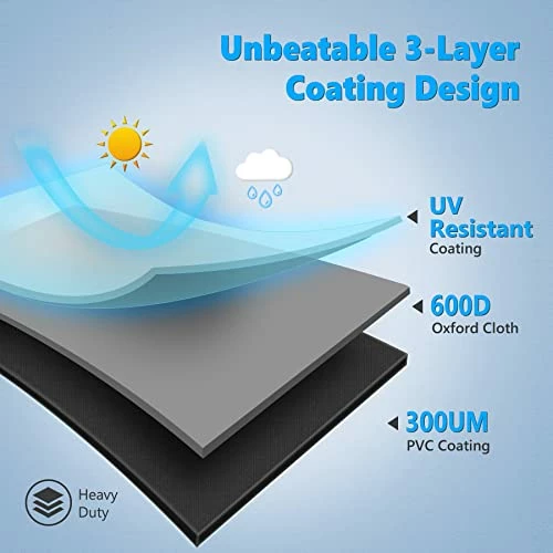 HomWanna Grill Cover 55 Inch - Superior Gas Grill Cover For Outdoor Grill - 600D Outside BBQ Covers Waterproof Heavy Duty For Weber, Dyna-glo, Char-Broil, Nexgrill, Brinkmann, Monument Barbecue Grill 2 HomWanna Grill Cover 55 Inch - Superior Gas Grill Cover For Outdoor Grill - 600D Outside BBQ Covers Waterproof Heavy Duty For Weber, Dyna-glo, Char-Broil, Nexgrill, Brinkmann, Monument Barbecue Grill - Image 2