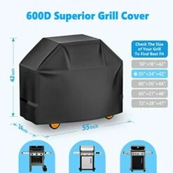 HomWanna Grill Cover 55 Inch - Superior Gas Grill Cover For Outdoor Grill - 600D Outside BBQ Covers Waterproof Heavy Duty For Weber, Dyna-glo, Char-Broil, Nexgrill, Brinkmann, Monument Barbecue Grill 13 HomWanna Grill Cover 55 Inch - Superior Gas Grill Cover For Outdoor Grill - 600D Outside BBQ Covers Waterproof Heavy Duty For Weber, Dyna-glo, Char-Broil, Nexgrill, Brinkmann, Monument Barbecue Grill -Samsung Shop 41HFZG SK L