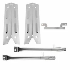 BBQration 15" X 4 13/16" Grill Parts For Brinkmann 810-4220, 810-4220-S, 810-2511-F, 810-2511-S Stainless Steel Heat Plates, Burners And Carry Over Tubes For Brinkmann Gas Grill Model