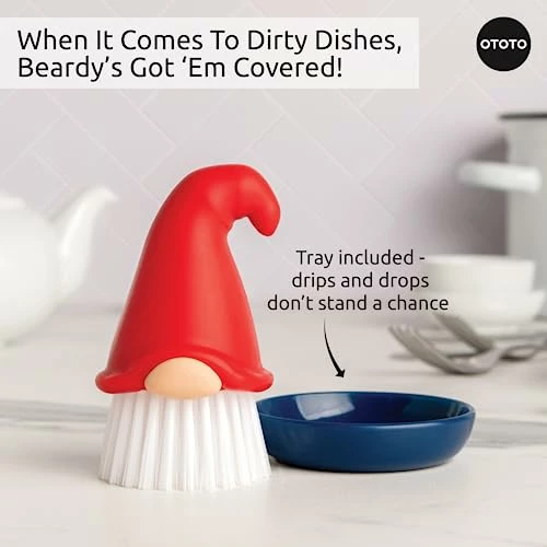 New!! Beardy Dish Brush By OTOTO - Kitchen Scrubbers For Dishes, Kitchen Scrub Brush For Cleaning Dishes, Dish Scrubber Brush - Gnome Gifts, Cute Kitchen Accessories, Funny Kitchen Gadgets 5 New!! Beardy Dish Brush By OTOTO - Kitchen Scrubbers For Dishes, Kitchen Scrub Brush For Cleaning Dishes, Dish Scrubber Brush - Gnome Gifts, Cute Kitchen Accessories, Funny Kitchen Gadgets - Image 5