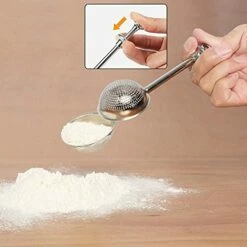 HULISEN Flour Duster For Baking, One-Handed Operation, 304 Stainless Steel Powdered Sugar Shaker Duster, Pick Up And Dust Flour Sifter, Gift Package -Samsung Shop 41OrNCSwpTS