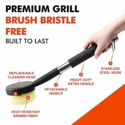 Grill Brush For Outdoor Grill, Safe Grill Brush Bristle Free For Grill Cleaning, Steam Cleaner Grill Cleaning BBQ Brush With 2 PCS Replaceable Cleaning Heads For Cast Iron, Stainless-Steel Grates -Samsung Shop 41OwoA9W2dL