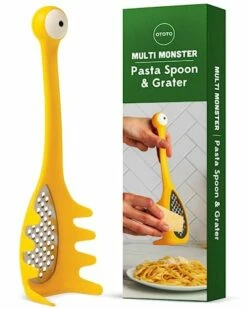 NEW!! Multi Monster 2-in-1 Cheese Grater & Spaghetti Spoon By OTOTO - Grater & Ladles For Serving - Grater, Small Cheese Grater, Funny Kitchen Gadgets, Cooking Gifts, Kitchen Grater, Kitchen Tool