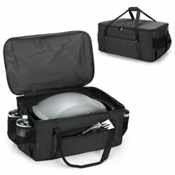 SAMDEW Outdoor Grill Cover Compatible With Weber Q1000 Q1200 Propane Gas Grill, Portable Grill Carry Bag Compatible With Weber Q1400 Electric Grill, For Camping & Barbecue, Bag Only (Patented Design)