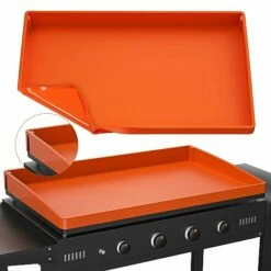 36" Silicone Griddle Mat, Upgrade Full-edge Griddle Top Covers For Blackstone 36 Inch, All Season Cooking Protective Cover, Protect Griddle From Rodents, Insects, Debris And Rust (Orange)