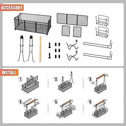 RIFPOD Grill Utensil Caddy With Paper Towel Holder,Picnic BBQ Condiment Organizer Mesh Basket, Grill Accessories Storage For Camping,Outdoor,Kitchen 3 RIFPOD Grill Utensil Caddy With Paper Towel Holder,Picnic BBQ Condiment Organizer Mesh Basket, Grill Accessories Storage For Camping,Outdoor,Kitchen - Image 3