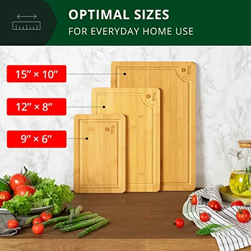ππππππ ππππ Cutting Boards For Kitchen - Bamboo Cutting Board Set Of 3, Cutting Boards W/Juice Grooves, Thick Chopping Board For Meat, Veggies, Easy Grip Handle - Kitchen Gadgets Gift 7 ππππππ ππππ Cutting Boards For Kitchen - Bamboo Cutting Board Set Of 3, Cutting Boards W/Juice Grooves, Thick Chopping Board For Meat, Veggies, Easy Grip Handle - Kitchen Gadgets Gift - Image 7