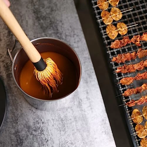 Donxote 18 Inch BBQ Mop Brush Set Of 2, With 6 Extra Replacement Heads, Wooden Long Handle Cotton Head Mopping Basting Grill Sauce Perfect For Grilling Smoking Steak Marinade Or Glazing 3 Donxote 18 Inch BBQ Mop Brush Set Of 2, With 6 Extra Replacement Heads, Wooden Long Handle Cotton Head Mopping Basting Grill Sauce Perfect For Grilling Smoking Steak Marinade Or Glazing - Image 3