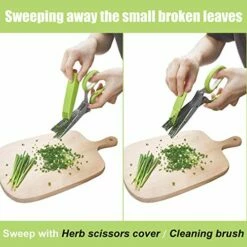 Herb Cutter Scissors 5 Blade Scissors Kitchen Multipurpose Cutting Shear With 5 Stainless Steel Blades & Safety Cover & Cleaning Comb Cilantro Scissors Sharp Shredding Shears Christmas Gift (Green) -Samsung Shop 51I9nZ58oLL