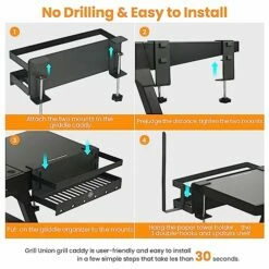 Grill Griddle Caddy For Blackstone Griddle Accessories Storage, Space Saving Grill Accessories Tool Holder, BBQ Accessories Organizer Box For 28'' 36'' Blackstone Griddle, No Drill (w/spatula Shelf) -Samsung Shop 51MhotUytDL