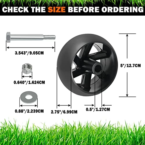 YiaChuii 4PCS Deck Gauge Wheels For AYP Husqvarna 532174873 589527301, MTD 174873 133957 532133957 734-3058, Cub Cadet 753-04856A Lawn Tractors And Zero Turn Mowers Deck With Bolts & Nuts… 6 YiaChuii 4PCS Deck Gauge Wheels For AYP Husqvarna 532174873 589527301, MTD 174873 133957 532133957 734-3058, Cub Cadet 753-04856A Lawn Tractors And Zero Turn Mowers Deck With Bolts & Nuts… - Image 6