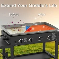 HONSREO 36" Griddle Mat For Blackstone 36/30/28 Inch, Food Grade Silicone Grill Protective Mat, All Season Grill Protector Cover, Cuttable And Customizable -Samsung Shop 51Mx1fnuxKL