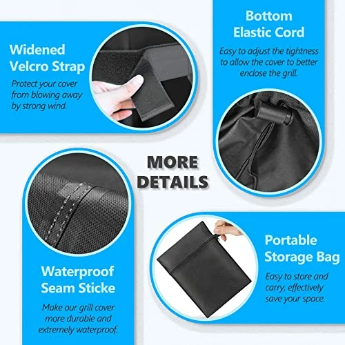 HomWanna Grill Cover 55 Inch - Superior Gas Grill Cover For Outdoor Grill - 600D Outside BBQ Covers Waterproof Heavy Duty For Weber, Dyna-glo, Char-Broil, Nexgrill, Brinkmann, Monument Barbecue Grill 5 HomWanna Grill Cover 55 Inch - Superior Gas Grill Cover For Outdoor Grill - 600D Outside BBQ Covers Waterproof Heavy Duty For Weber, Dyna-glo, Char-Broil, Nexgrill, Brinkmann, Monument Barbecue Grill - Image 5