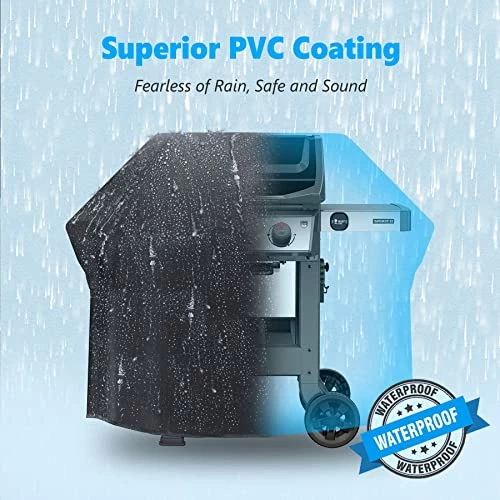 HomWanna Grill Cover 55 Inch - Superior Gas Grill Cover For Outdoor Grill - 600D Outside BBQ Covers Waterproof Heavy Duty For Weber, Dyna-glo, Char-Broil, Nexgrill, Brinkmann, Monument Barbecue Grill 3 HomWanna Grill Cover 55 Inch - Superior Gas Grill Cover For Outdoor Grill - 600D Outside BBQ Covers Waterproof Heavy Duty For Weber, Dyna-glo, Char-Broil, Nexgrill, Brinkmann, Monument Barbecue Grill - Image 3