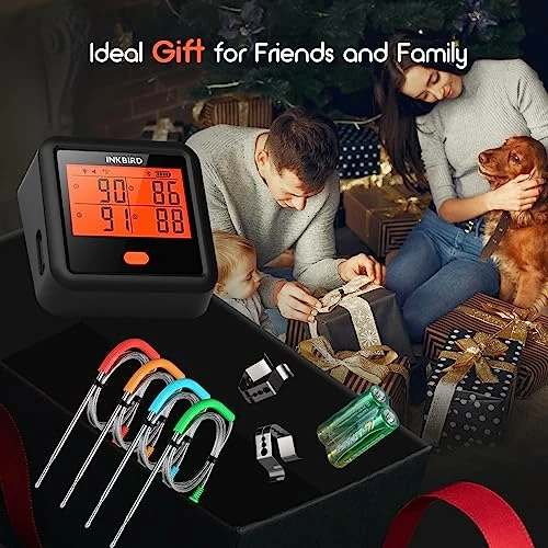 Inkbird Wireless Meat Thermometer, 4 Probes Bluetooth Meat Thermometers For Grilling Smoking Smart Timer LCD Backlight Cooking Thermometer For Oven Outside BBQ Grill Smoker Accessories Gifts For Men 2 Inkbird Wireless Meat Thermometer, 4 Probes Bluetooth Meat Thermometers For Grilling Smoking Smart Timer LCD Backlight Cooking Thermometer For Oven Outside BBQ Grill Smoker Accessories Gifts For Men - Image 2