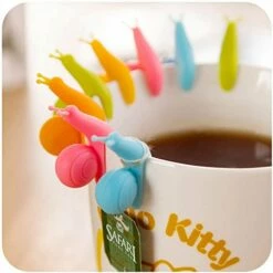 Samsung Shop 27 10pcs Cute Snail Shape Silicone Tea Bag Holder Cup Mug Candy Colors Gift Set