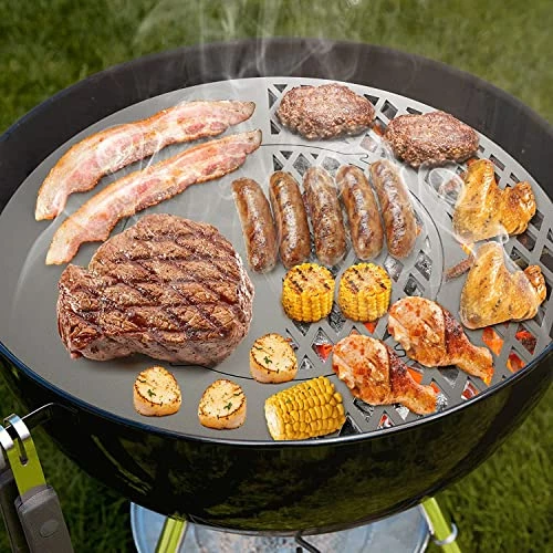 Only Fire BBQ Griddle And Grate Combo Kit For Weber 22 Inch Kettle Charcoal Grills 3 Only Fire BBQ Griddle And Grate Combo Kit For Weber 22 Inch Kettle Charcoal Grills - Image 3