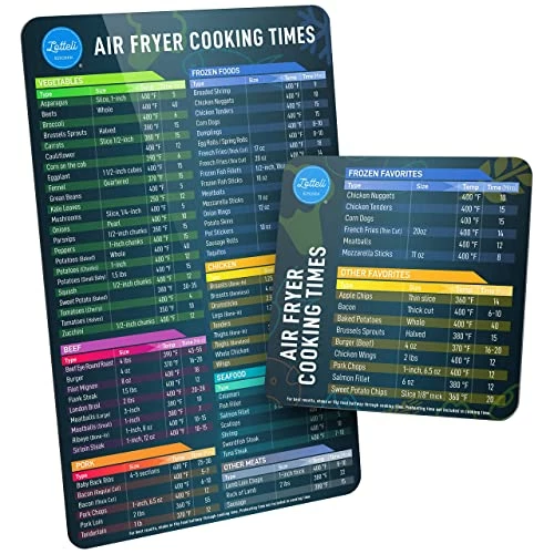 Air Fryer Magnetic Cheat Sheet Set, Air Fryer Accessories Cook Times, Airfryer Accessory Magnet Sheet Quick Reference Guide For Cooking And Frying (Black) 1 Air Fryer Magnetic Cheat Sheet Set, Air Fryer Accessories Cook Times, Airfryer Accessory Magnet Sheet Quick Reference Guide For Cooking And Frying (Black)