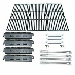 Direct Store Parts Kit DG158 Replacement For Charbroil 463420507, 463420509, 463460708,463460710 Gas Grill(SS Burner+SS Carry-Over Tubes+Porcelain Steel Heat Plate+Porcelain Cast Iron Cooking Grid)