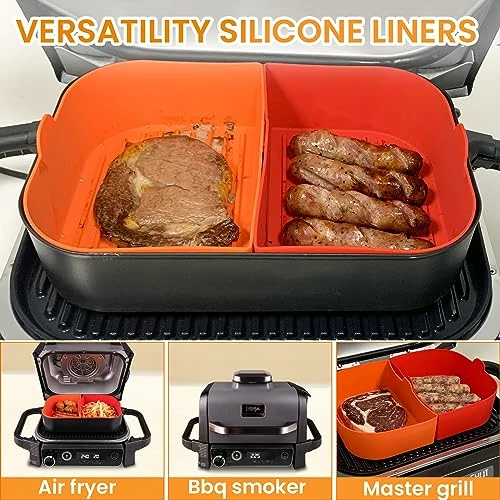 2 Pack Silicone Grill Liners For Ninja OG701 & OG751,for Ninja Woodfire Outdoor Grill Accessories, Reusable Heat Resistant Nonstick Grill Basket Liners 8.9" X 6.3" 6 2 Pack Silicone Grill Liners For Ninja OG701 & OG751,for Ninja Woodfire Outdoor Grill Accessories, Reusable Heat Resistant Nonstick Grill Basket Liners 8.9" X 6.3" - Image 6