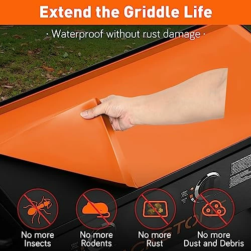 Wohbay Griddle Mat For Blackstone, 28" Food-Grade Silicone Mat For Griddle Surface, Blackstone Griddle Accessories, Griddle Outdoor Protector - Orange 4 Wohbay Griddle Mat For Blackstone, 28" Food-Grade Silicone Mat For Griddle Surface, Blackstone Griddle Accessories, Griddle Outdoor Protector - Orange - Image 4