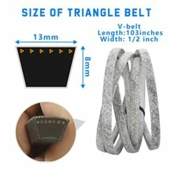 1/2"x 103" Lawn Mower Tractor Deck Drive Belt, Replacement Parts For Cub Cadet MTD 754-04219 954-04219 Craftsman SPM215471655 John Deere Sabre GX20072 GY20570 42 Inch -Samsung Shop 51khE8wpWAL