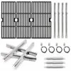 Adviace Grill Replacement Parts For Charbroil 463347017, 463335517, 463377319, 463342119, 463376017, Cast Iron Grill Grates, Heat Plates, Burners, Crossover Tube, Igniters For Char-Broil G470-0002-W1.