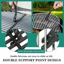 FIRELOOP 2 Set Of Heavy Cast Iron Grill Grate Lifter Gripper Barbeque Grid Lifter Fit For Kamado Grill Joe Big Green Egg Accessories 2 Pack Grill Grate Lifter For Charcoal Grill Primo Louisiana Weber -Samsung Shop 51mdSc1noxL
