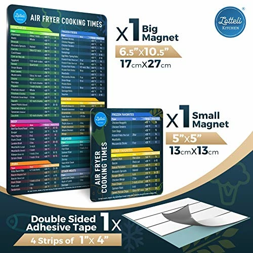Air Fryer Magnetic Cheat Sheet Set, Air Fryer Accessories Cook Times, Airfryer Accessory Magnet Sheet Quick Reference Guide For Cooking And Frying (Black) 8 Air Fryer Magnetic Cheat Sheet Set, Air Fryer Accessories Cook Times, Airfryer Accessory Magnet Sheet Quick Reference Guide For Cooking And Frying (Black) - Image 8