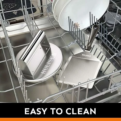 HULISEN Griddle Accessories For Blackstone, Smashed Burger Press Kit, Stainless Steel Burger Press With Raised Edge & Burger Spatula, Professional Hamburger Grill Press For Flat Top Griddle Cooking 3 HULISEN Griddle Accessories For Blackstone, Smashed Burger Press Kit, Stainless Steel Burger Press With Raised Edge & Burger Spatula, Professional Hamburger Grill Press For Flat Top Griddle Cooking - Image 3