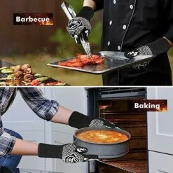 Commercial Chef High Heat Resistant BBQ Gloves For Barbecue, Cooking, Baking, Cutting, Pizza Oven, Camping - Non-Slip Kitchen Oven Mitts - Grill Accessories With Anti-Slip Coating EN407 Lab Certified 13 Commercial Chef High Heat Resistant BBQ Gloves For Barbecue, Cooking, Baking, Cutting, Pizza Oven, Camping - Non-Slip Kitchen Oven Mitts - Grill Accessories With Anti-Slip Coating EN407 Lab Certified -Samsung Shop 51wEN1qDCAL