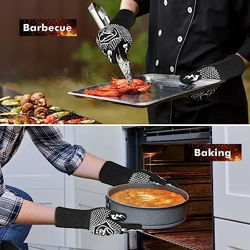 Commercial Chef High Heat Resistant BBQ Gloves For Barbecue, Cooking, Baking, Cutting, Pizza Oven, Camping - Non-Slip Kitchen Oven Mitts - Grill Accessories With Anti-Slip Coating EN407 Lab Certified 6 Commercial Chef High Heat Resistant BBQ Gloves For Barbecue, Cooking, Baking, Cutting, Pizza Oven, Camping - Non-Slip Kitchen Oven Mitts - Grill Accessories With Anti-Slip Coating EN407 Lab Certified - Image 6