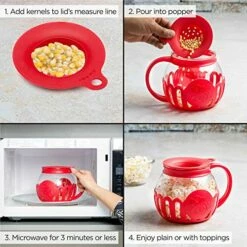 Ecolution Patented Micro-Pop Microwave Popcorn Popper With Temperature Safe Glass, 3-in-1 Lid Measures Kernels And Melts Butter, Made Without BPA, Dishwasher Safe, 1.5-Quart, Red 11 Ecolution Patented Micro-Pop Microwave Popcorn Popper With Temperature Safe Glass, 3-in-1 Lid Measures Kernels And Melts Butter, Made Without BPA, Dishwasher Safe, 1.5-Quart, Red -Samsung Shop 51x4R1ZpcmL