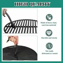 FIRELOOP 2 Set Of Heavy Cast Iron Grill Grate Lifter Gripper Barbeque Grid Lifter Fit For Kamado Grill Joe Big Green Egg Accessories 2 Pack Grill Grate Lifter For Charcoal Grill Primo Louisiana Weber -Samsung Shop 51zF0aGS3YL