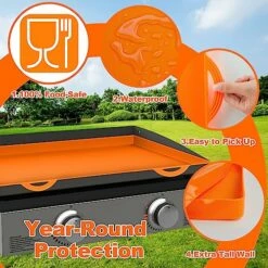 Blackstone Griddle Cover Silicone Griddle Mat For 22 Inch Blackstone Griddle, Heavy-Duty Food Grade Silicone Mat To Protect Griddle From Pollen, Debris And Rust, All-Season Protective Griddle Cover -Samsung Shop 61 TNbk0DhL