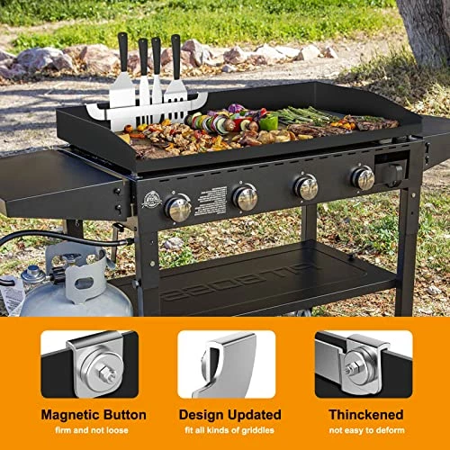 10 Inch Griddle Spatula Holder Magnetic Design, Stainless Steel Grill Barbecue Tool Rack, Griddle Accessories For Blackstone Flat Top Griddle And Other Grill Griddles (2 Pcs) 6 10 Inch Griddle Spatula Holder Magnetic Design, Stainless Steel Grill Barbecue Tool Rack, Griddle Accessories For Blackstone Flat Top Griddle And Other Grill Griddles (2 Pcs) - Image 6