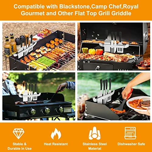10 Inch Griddle Spatula Holder Magnetic Design, Stainless Steel Grill Barbecue Tool Rack, Griddle Accessories For Blackstone Flat Top Griddle And Other Grill Griddles (2 Pcs) 3 10 Inch Griddle Spatula Holder Magnetic Design, Stainless Steel Grill Barbecue Tool Rack, Griddle Accessories For Blackstone Flat Top Griddle And Other Grill Griddles (2 Pcs) - Image 3