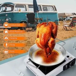 Vertical Skewer Grill, Stainless Steel With 3 Removable Size Skewers (8-inch, 10-inch, And 12-inch) For Al Pastor, Shawarma, And Chicken Skewers, Perfect For Tortilla Makers And Cowboy Grills -Samsung Shop 61MguhTr1EL