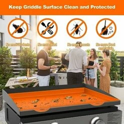 Blackstone Griddle Cover Silicone Griddle Mat For 22 Inch Blackstone Griddle, Heavy-Duty Food Grade Silicone Mat To Protect Griddle From Pollen, Debris And Rust, All-Season Protective Griddle Cover -Samsung Shop 61PmNpBNLJL