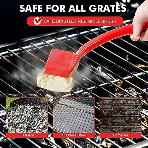 PROKITCHEN Safe Grill Brush Bristle Free BBQ Brush For Grill Cleaning, Grill Brush For Outdoor Grill, Steam Grill Cleaner Brush With Replaceable Cleaning Head For Stainless-Steel Grates Or Cast Iron 4 PROKITCHEN Safe Grill Brush Bristle Free BBQ Brush For Grill Cleaning, Grill Brush For Outdoor Grill, Steam Grill Cleaner Brush With Replaceable Cleaning Head For Stainless-Steel Grates Or Cast Iron - Image 4