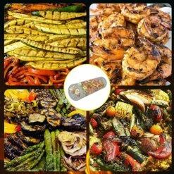 Grill Basket - Heavy-Duty Stainless Steel - Rolling Grilling Basket – Grill Vegetable Basket - BBQ Grill Accessories For Outdoor Cooking Of Veggie, Shrimp, Meat, Fish And More -Samsung Shop 61ehv1ASosL