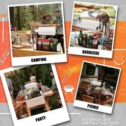 RIFPOD Grill Utensil Caddy With Paper Towel Holder,Picnic BBQ Condiment Organizer Mesh Basket, Grill Accessories Storage For Camping,Outdoor,Kitchen 9 RIFPOD Grill Utensil Caddy With Paper Towel Holder,Picnic BBQ Condiment Organizer Mesh Basket, Grill Accessories Storage For Camping,Outdoor,Kitchen -Samsung Shop 61zEUQFL ML